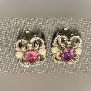 Vintage Moonstone Gold plated Clip on Earrings.